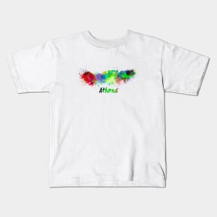 Athens skyline in watercolor Kids T-Shirt